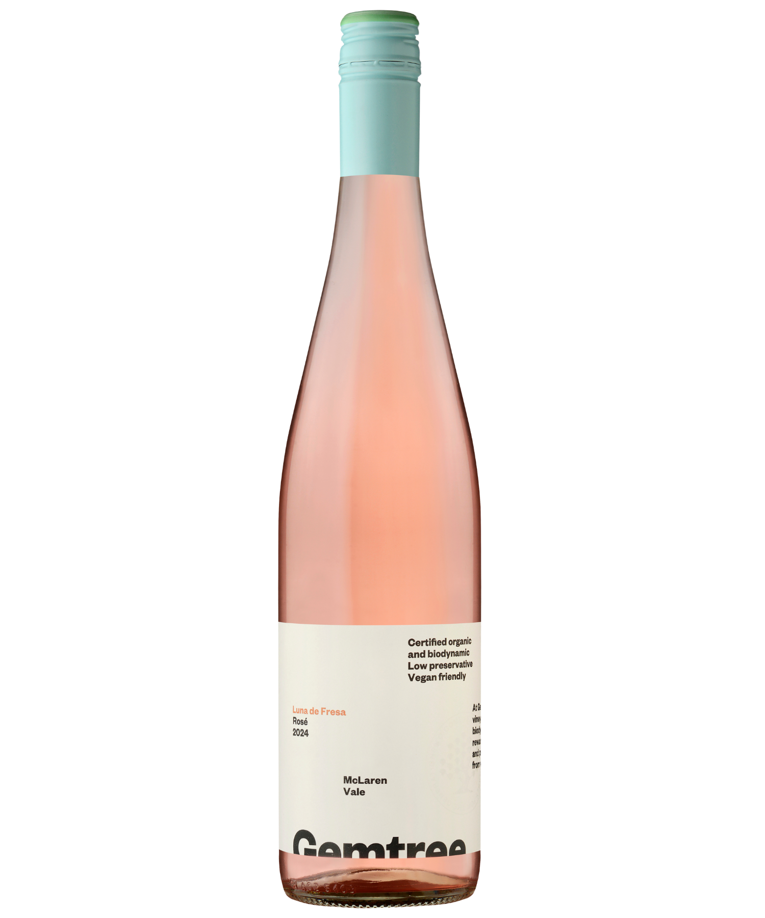 Bottle shot of the 2024 Luna de Fresa
Rosé